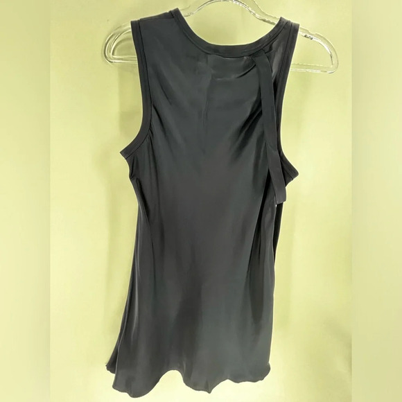 NWT Helmut Lang Navy Satin Sleeveless Asymmetrical  Harness Shoulder Top Size S - Picture 7 of 16